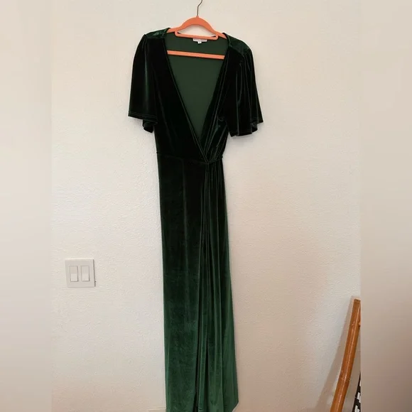baltic born velvet dresses Size M Mulberry Short Flutter Sleeve Wrap Maxi Dress Free returns within 14 days make it easy to try at home Meghan Velvet Wrap Maxi Dress